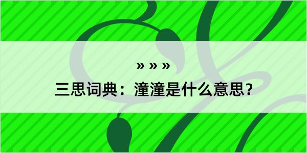 三思词典：潼潼是什么意思？