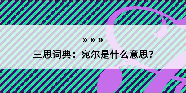 三思词典：宛尔是什么意思？