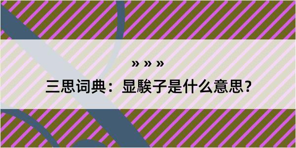 三思词典：显騃子是什么意思？