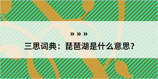 三思词典：琵琶湖是什么意思？