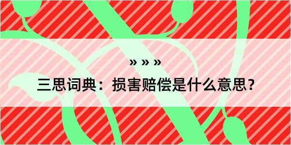 三思词典：损害赔偿是什么意思？