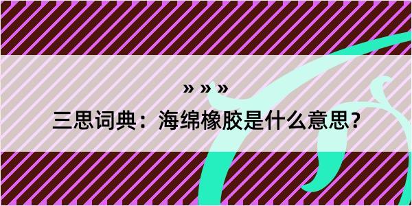 三思词典：海绵橡胶是什么意思？