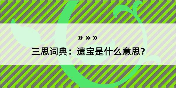 三思词典：遗宝是什么意思？