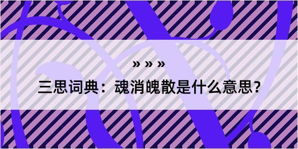 三思词典：魂消魄散是什么意思？