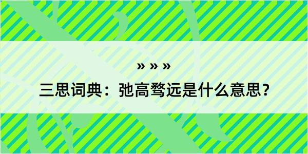 三思词典：弛高骛远是什么意思？