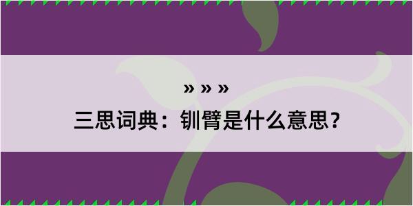 三思词典：钏臂是什么意思？