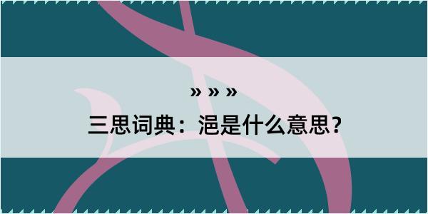 三思词典：浥是什么意思？