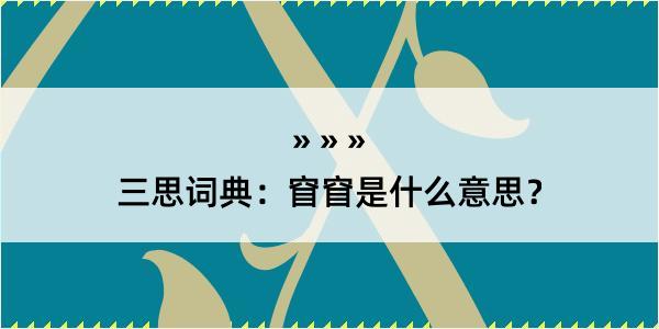 三思词典：窅窅是什么意思？