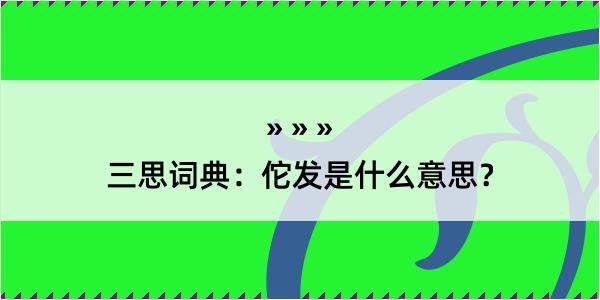 三思词典：佗发是什么意思？