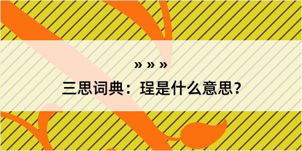 三思词典：珵是什么意思？