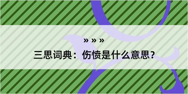 三思词典：伤愤是什么意思？