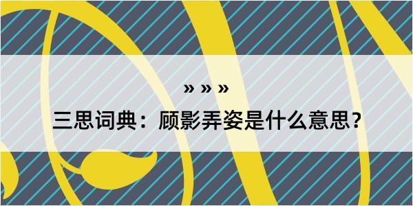 三思词典：顾影弄姿是什么意思？