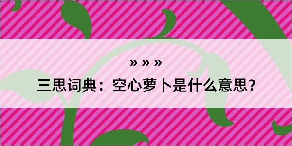 三思词典：空心萝卜是什么意思？