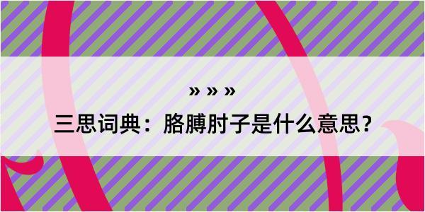 三思词典：胳膊肘子是什么意思？