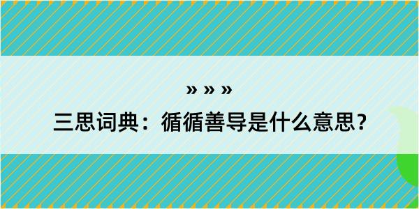 三思词典：循循善导是什么意思？