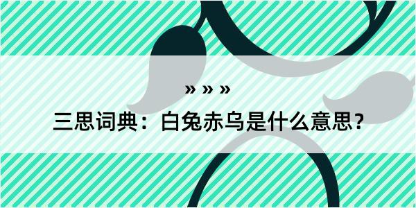 三思词典：白兔赤乌是什么意思？