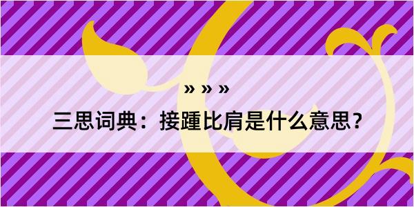 三思词典：接踵比肩是什么意思？