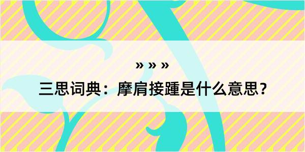 三思词典：摩肩接踵是什么意思？