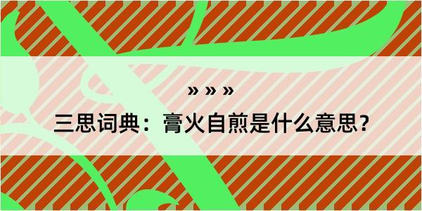 三思词典：膏火自煎是什么意思？