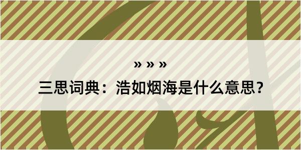 三思词典：浩如烟海是什么意思？