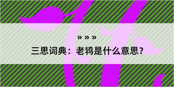 三思词典：老鸨是什么意思？