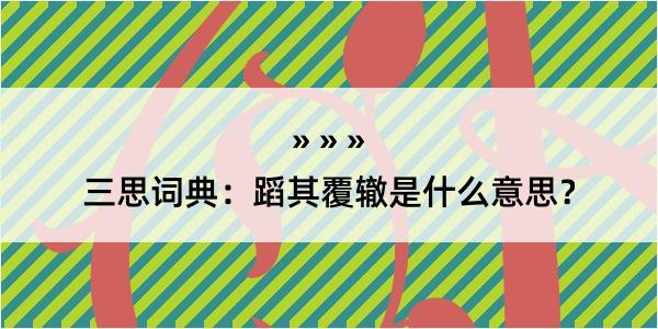 三思词典：蹈其覆辙是什么意思？