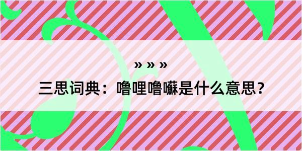 三思词典：噜哩噜囌是什么意思？