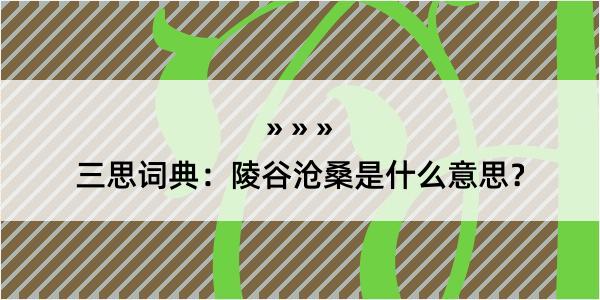 三思词典：陵谷沧桑是什么意思？