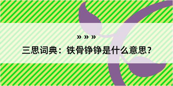 三思词典：铁骨铮铮是什么意思？