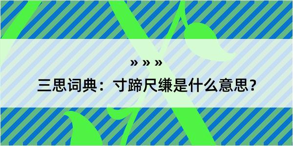 三思词典：寸蹄尺缣是什么意思？