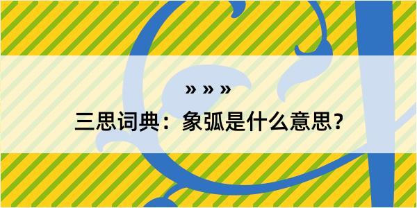 三思词典：象弧是什么意思？