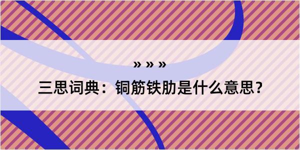 三思词典：铜筋铁肋是什么意思？