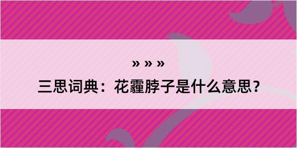 三思词典：花霾脖子是什么意思？