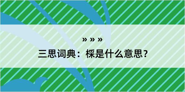 三思词典：棌是什么意思？