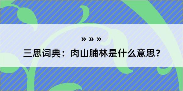 三思词典：肉山脯林是什么意思？