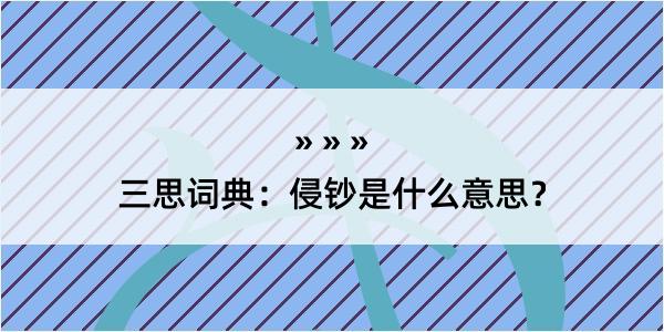 三思词典：侵钞是什么意思？