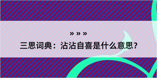 三思词典：沾沾自喜是什么意思？