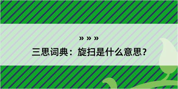 三思词典：旋扫是什么意思？