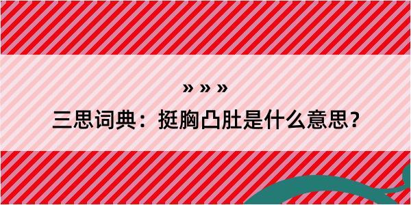 三思词典：挺胸凸肚是什么意思？