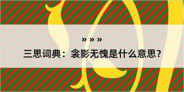 三思词典：衾影无愧是什么意思？