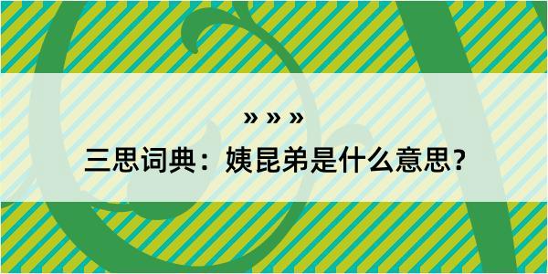 三思词典：姨昆弟是什么意思？