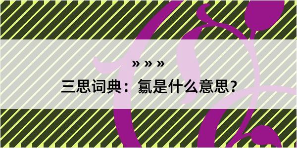 三思词典：氱是什么意思？