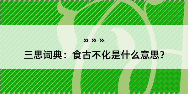 三思词典：食古不化是什么意思？