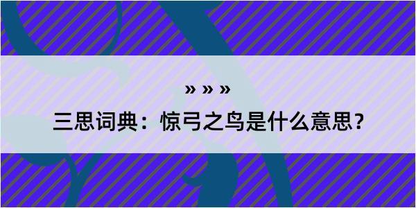 三思词典：惊弓之鸟是什么意思？