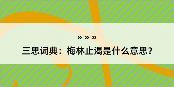 三思词典：梅林止渴是什么意思？