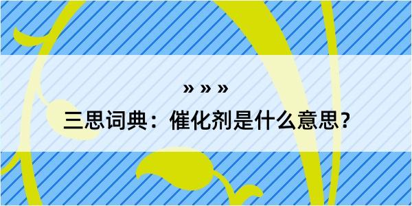 三思词典：催化剂是什么意思？