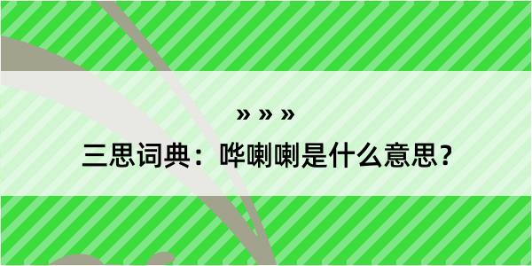 三思词典：哗喇喇是什么意思？