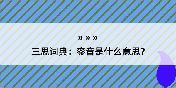 三思词典：銮音是什么意思？