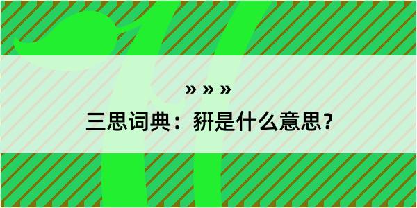 三思词典：豣是什么意思？