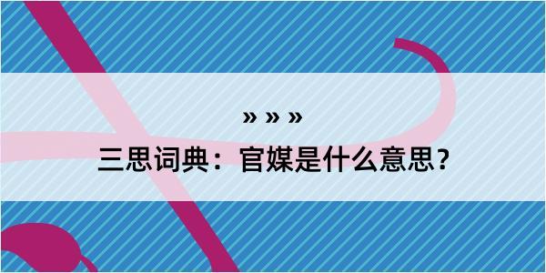 三思词典：官媒是什么意思？